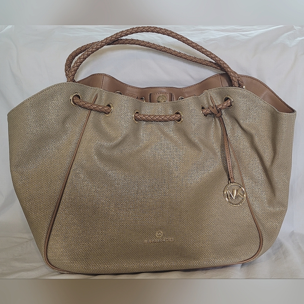 Authentic Micheal Kors Gold Shimmer Large Tote
